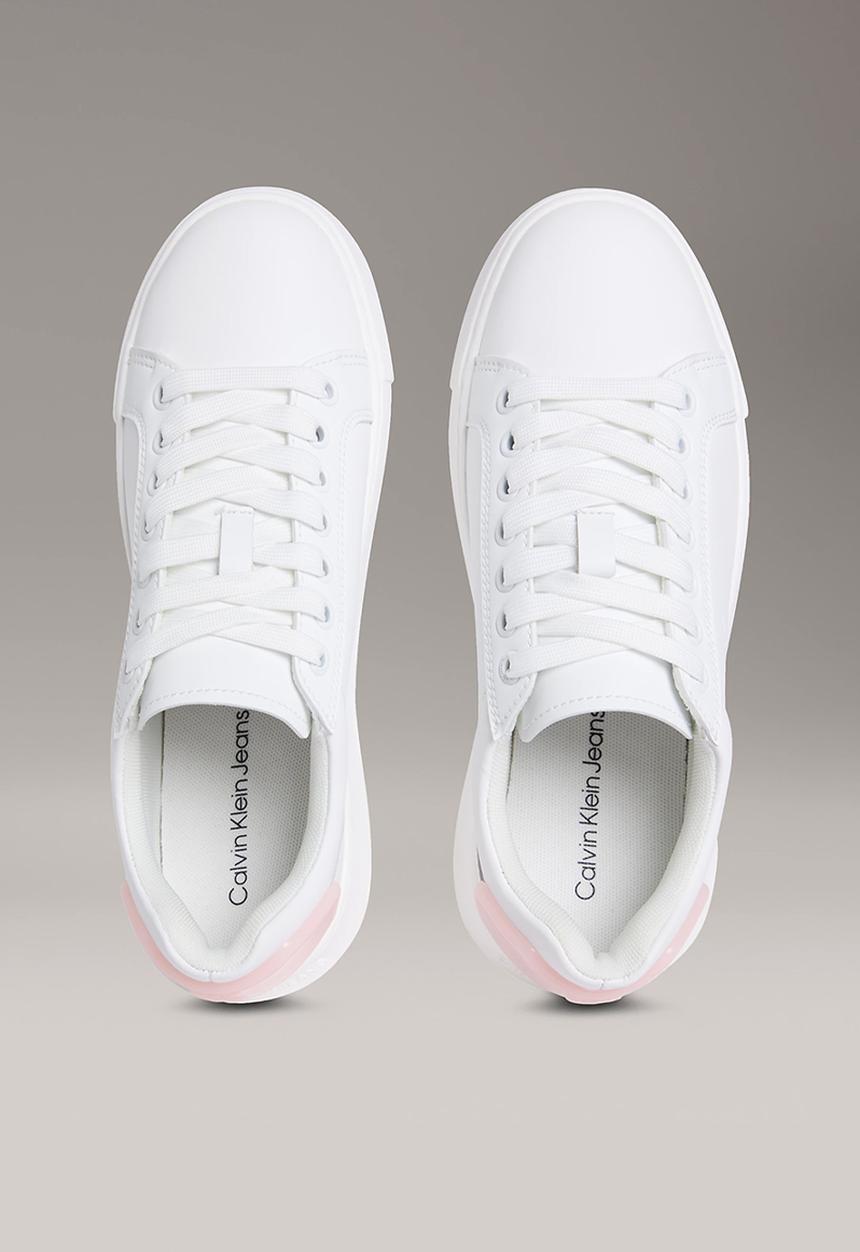 Calvin Klein - Chunky Cupsole Leather - Bright White/Sweet Pink