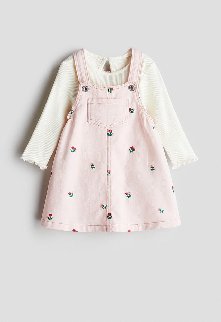 H&M - 2-Piece cotton set - light pink floral
