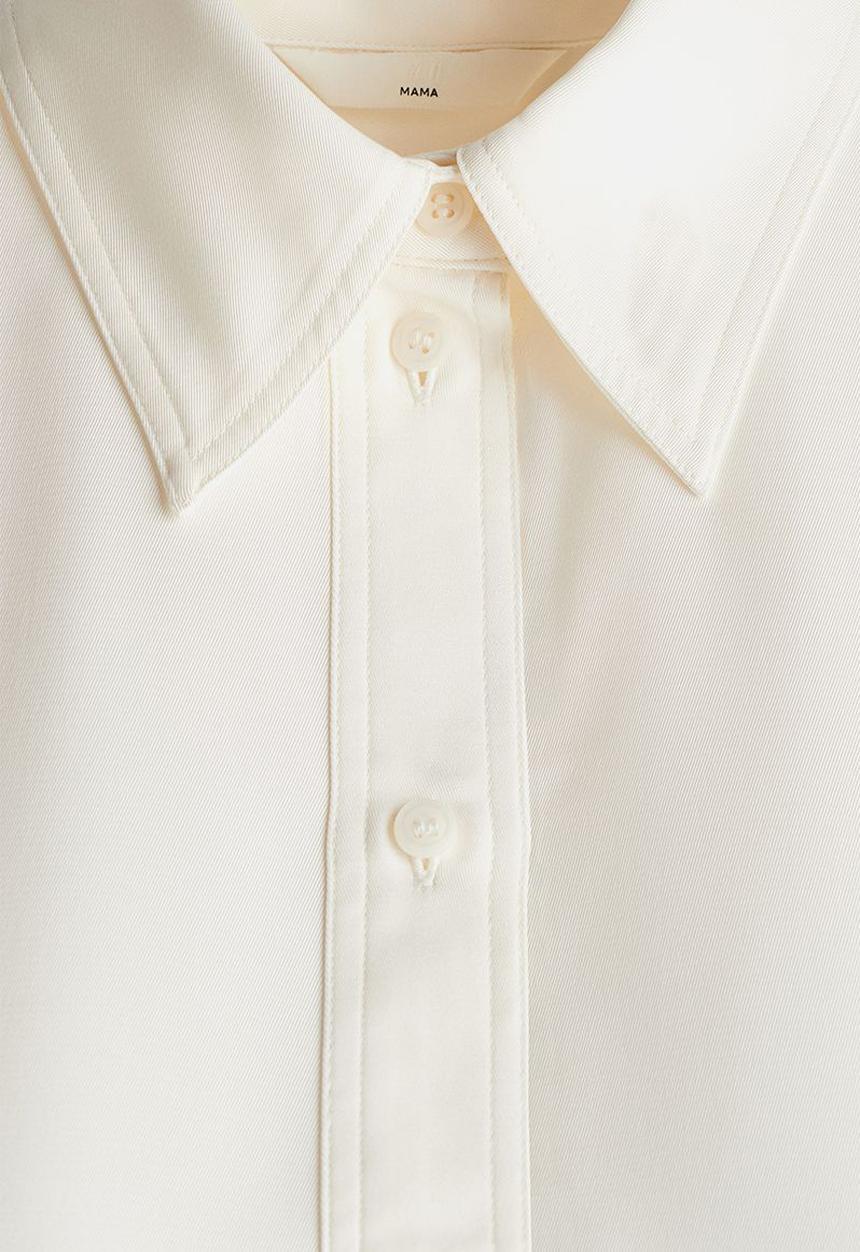 H&M - Mama before & after tie-belt shirt - cream 