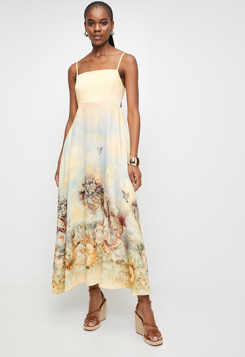 Landscape printed maxi dress - multi