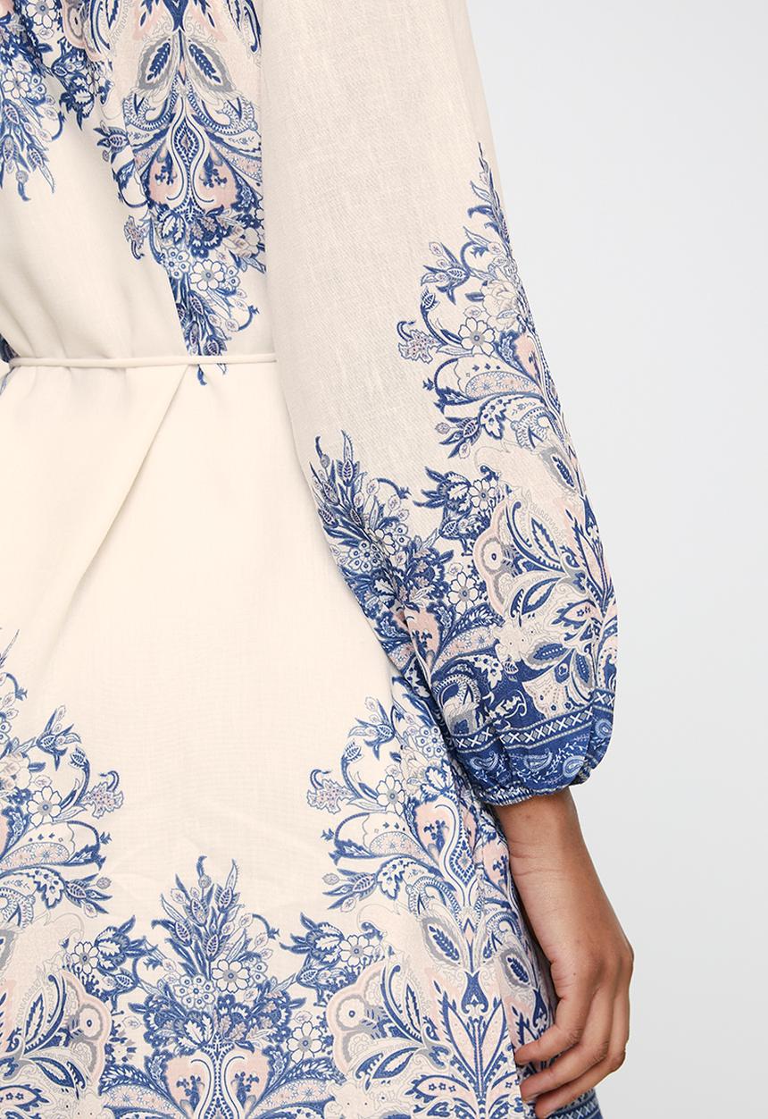MILLA - Blue paisley dress - Navy Paisley