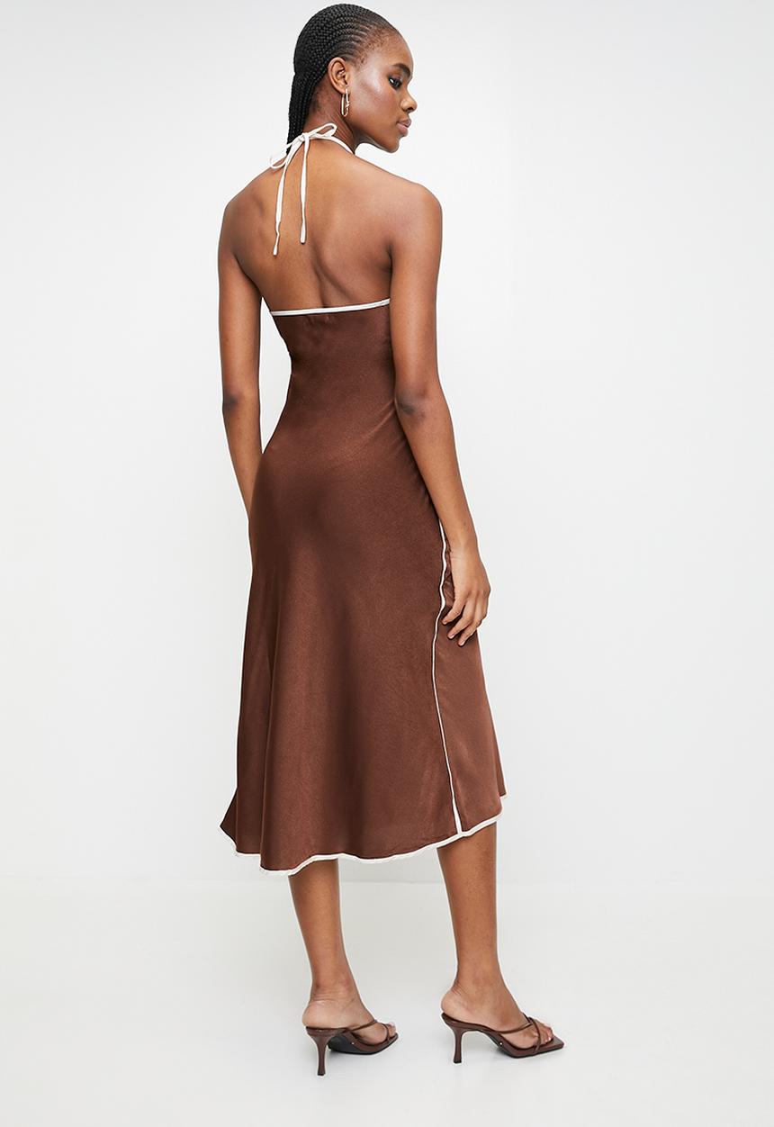 MILLA - Halter dress - Chocolate