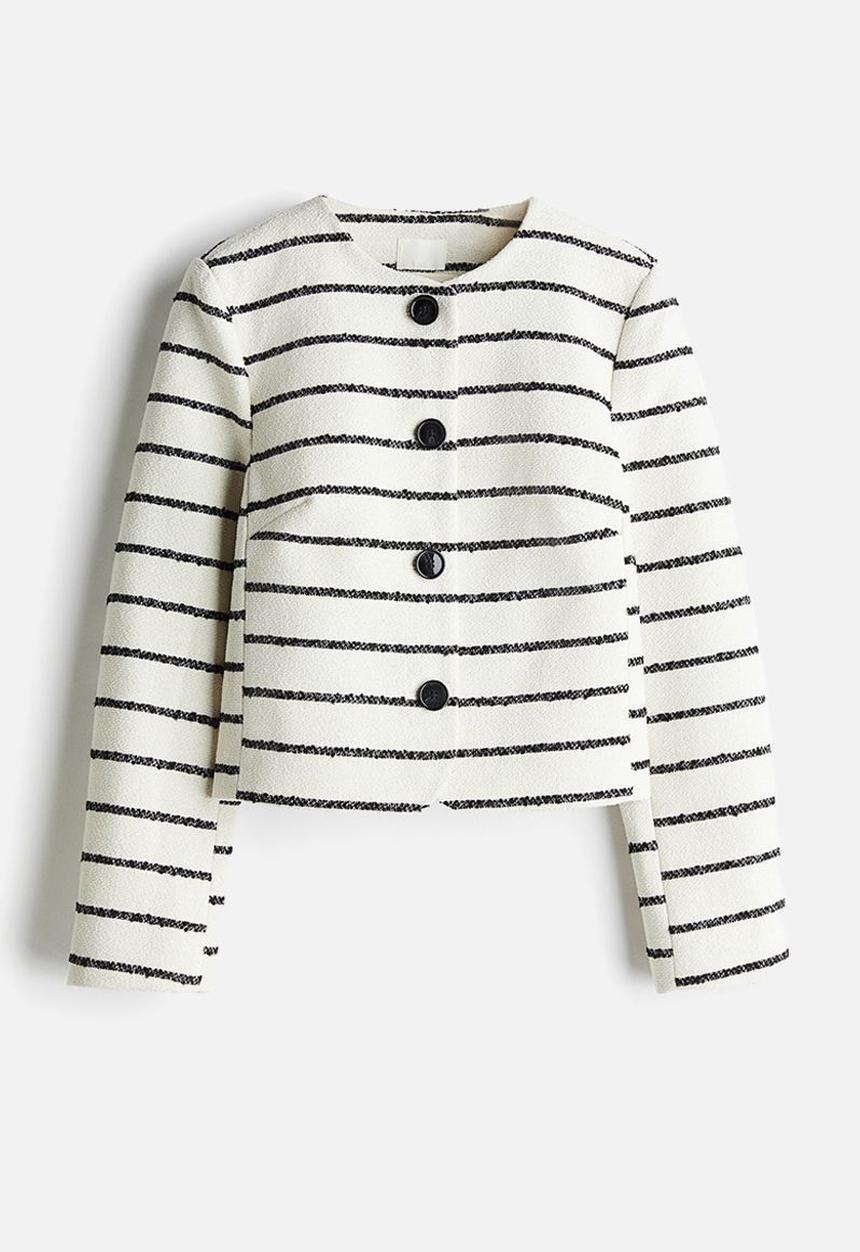H&M - Short jacket - white striped