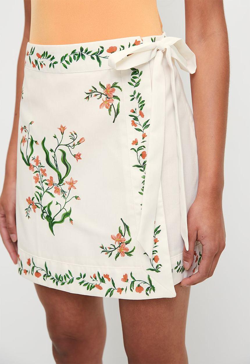 MILLA - Print wrap mini skort - lt stone