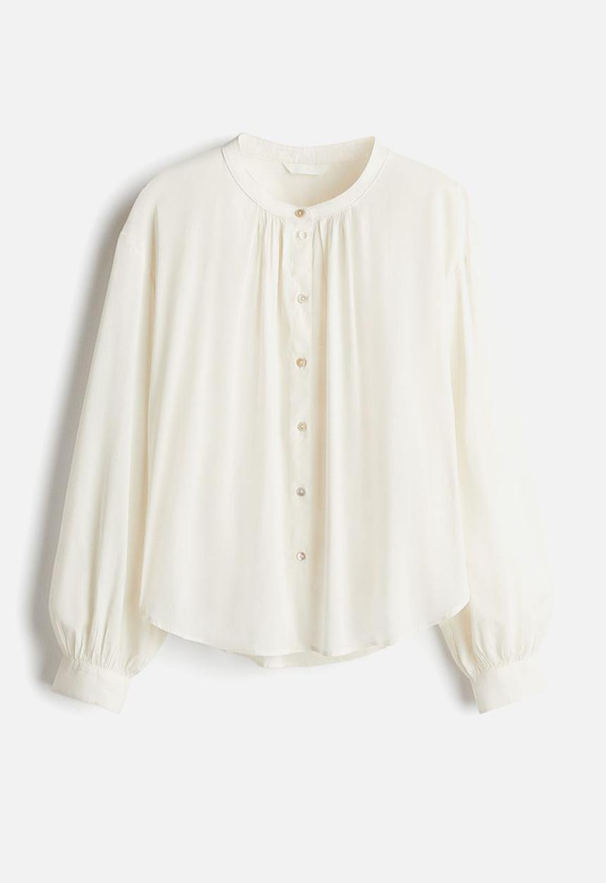 H&M - Balloon-sleeved blouse - cream