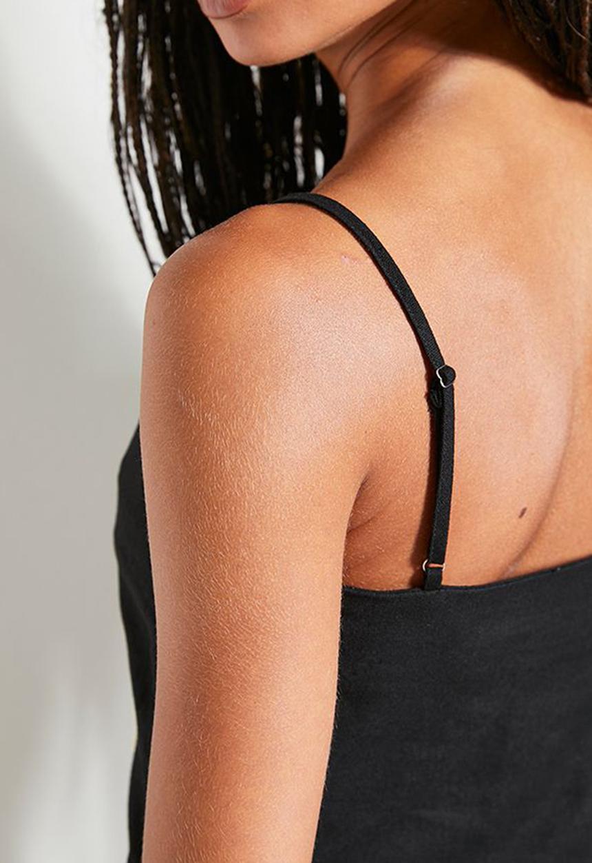 Superbalist - Co-ord embroidered linen cami - black