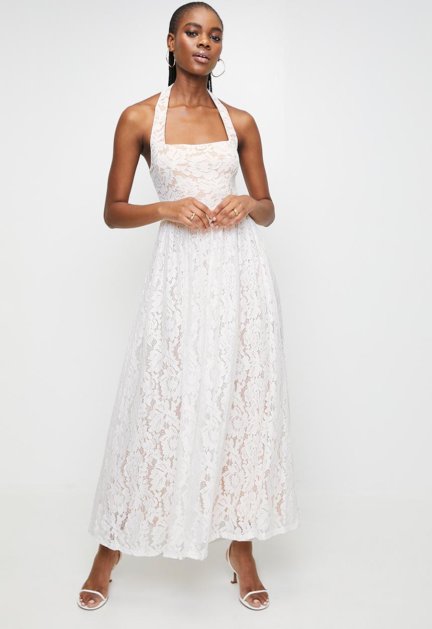 MILLA - White lace dress - ecru