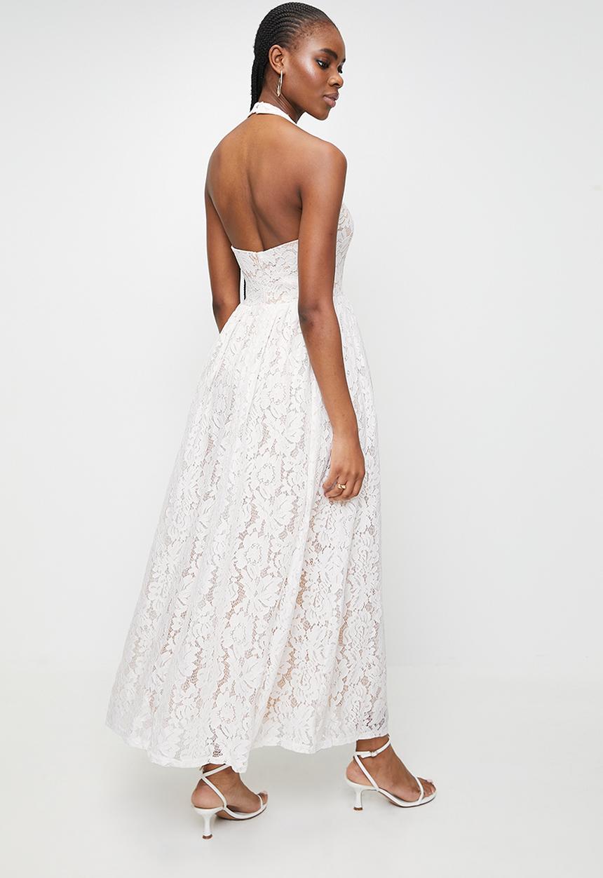 MILLA - White lace dress - ecru