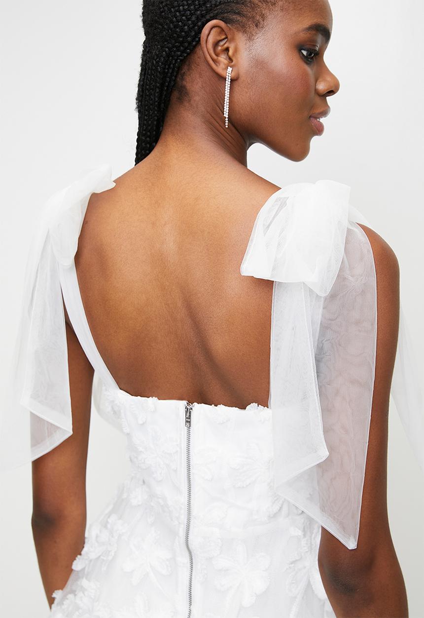 MILLA - White bow detail dress - White