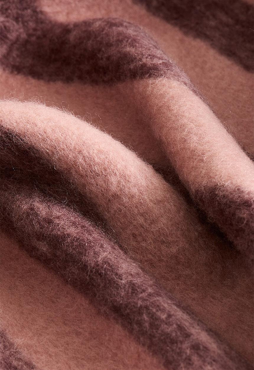 H&M - Patterned wool-blend blanket - dusty pink/striped