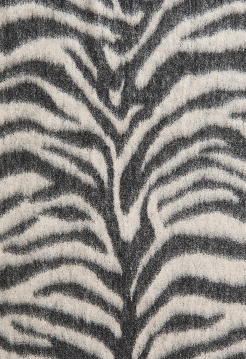 H&M - Patterned wool-blend blanket - light beige/zebra print