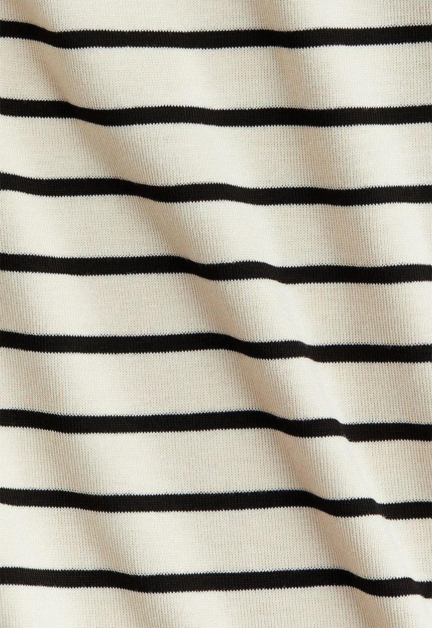 H&M - Square-neck thong body - cream & black striped