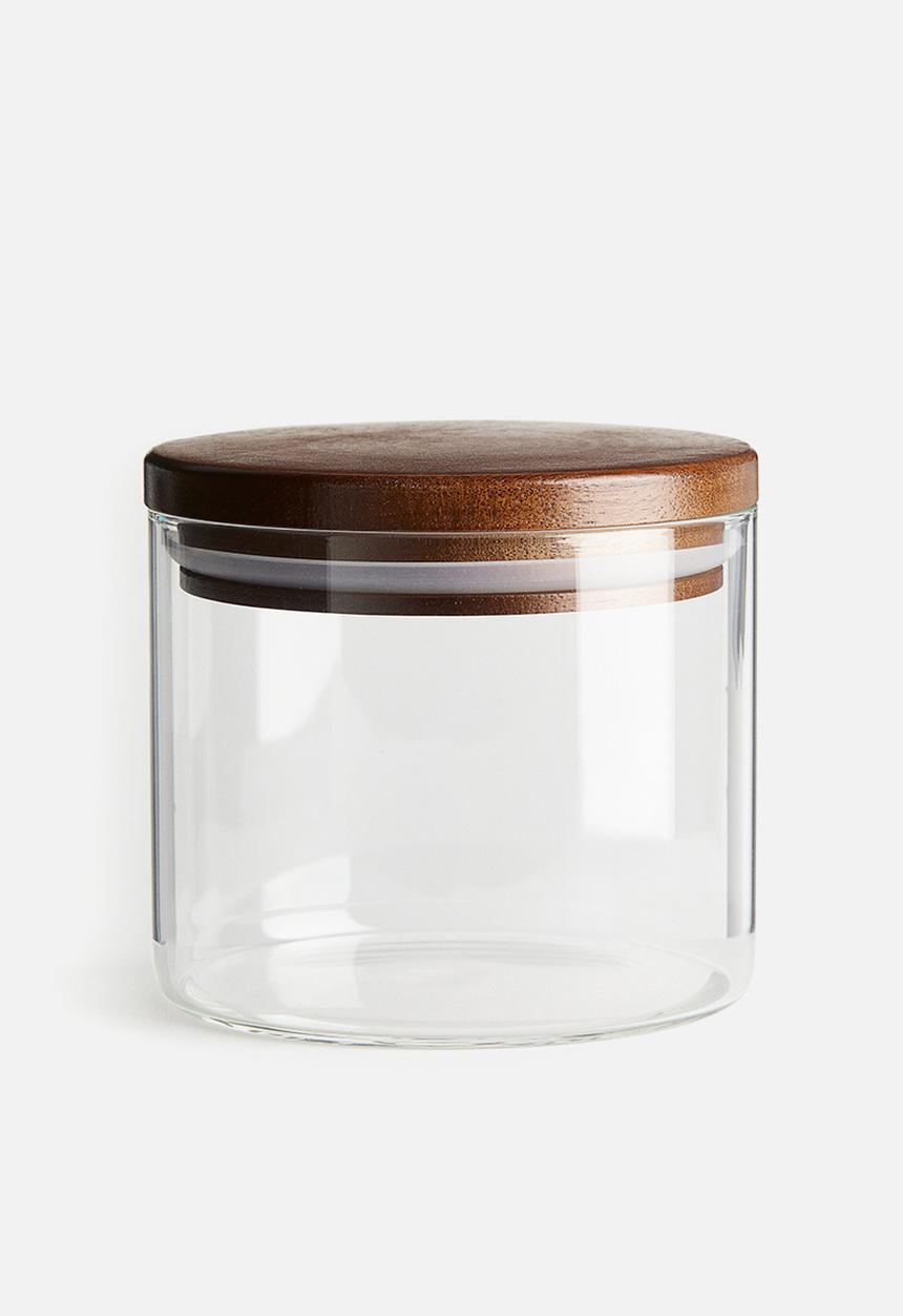 H&M - Small lidded glass jar - transparent