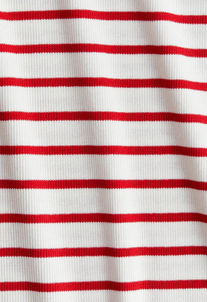 H&M - Ribbed jersey top - white & red striped