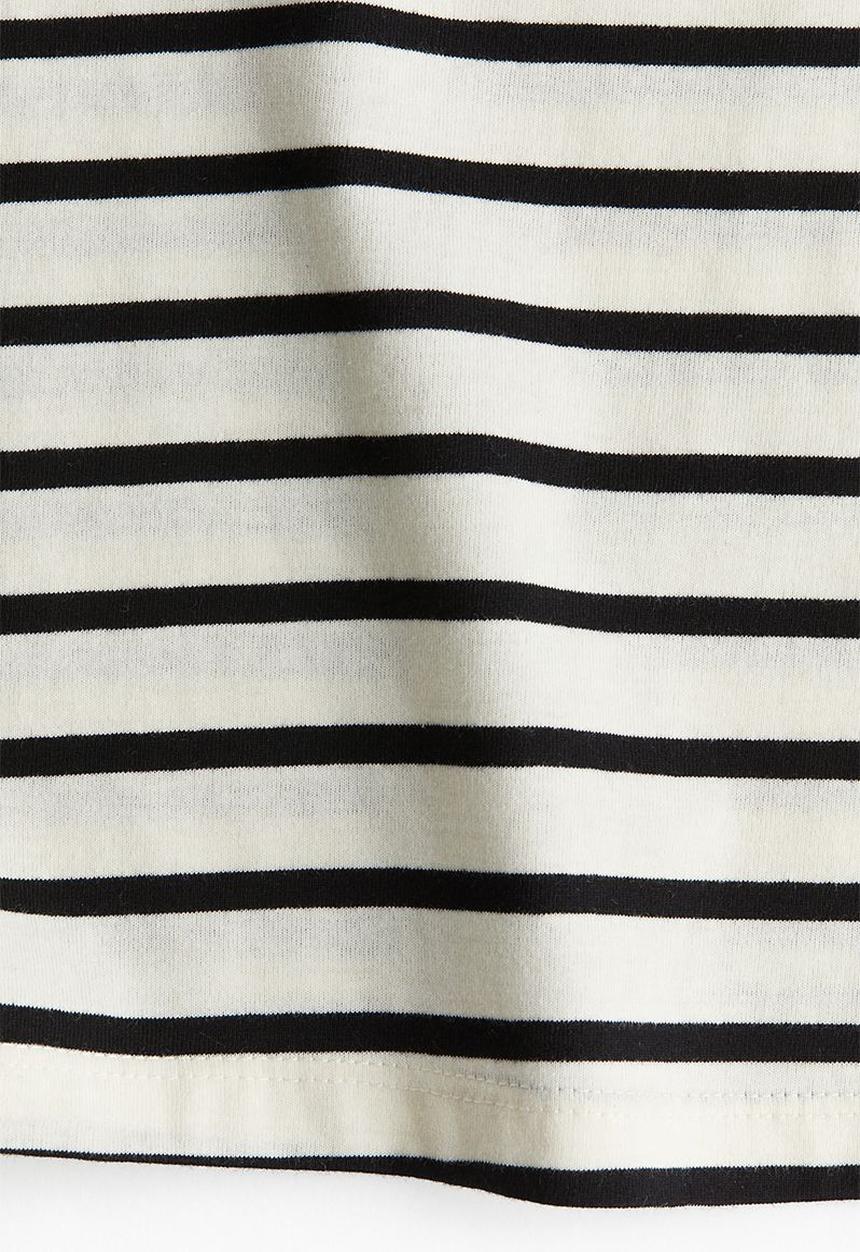 H&M - Boat-neck cotton top - white & black striped