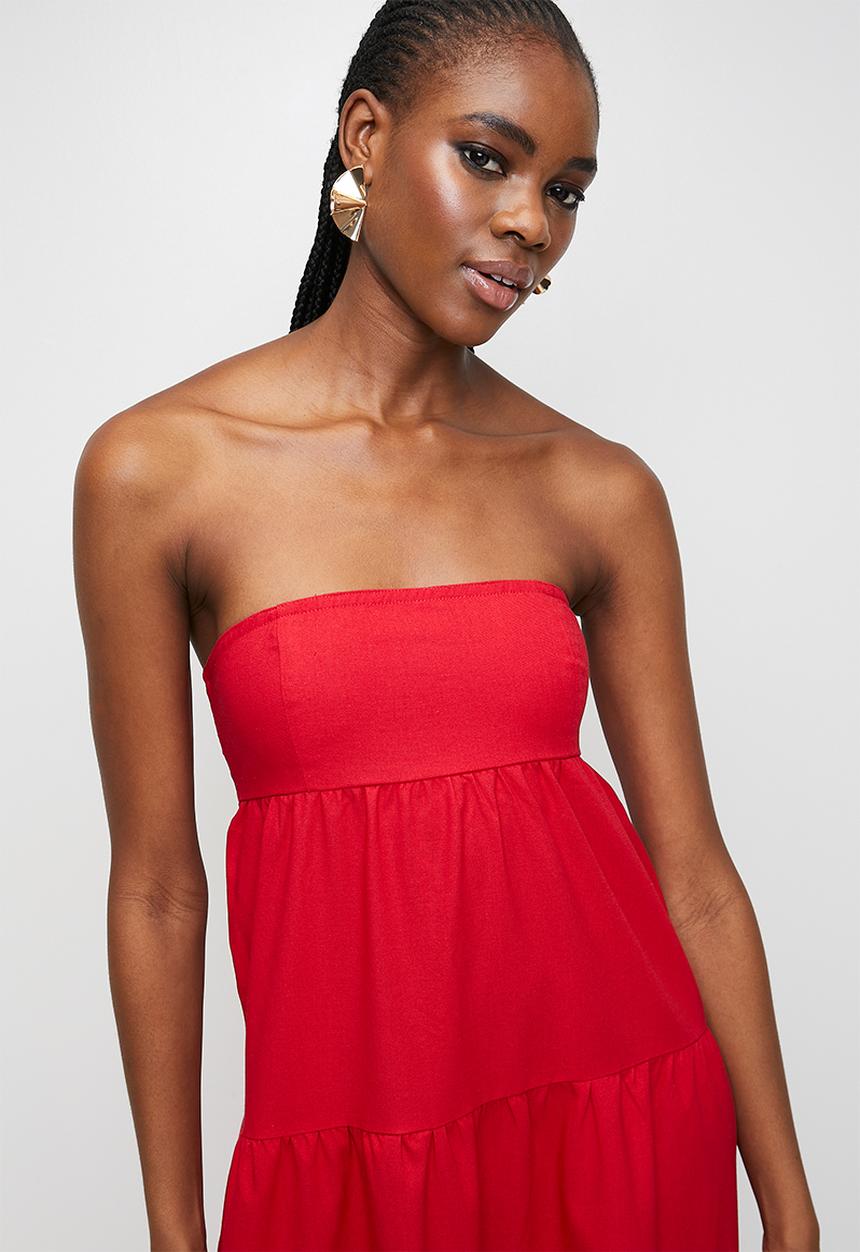 MILLA - Tiered maxi dress - red