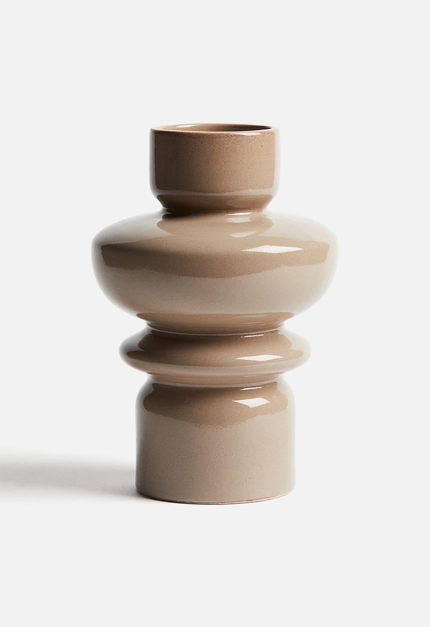 H&M - Tiered stoneware vase - beige