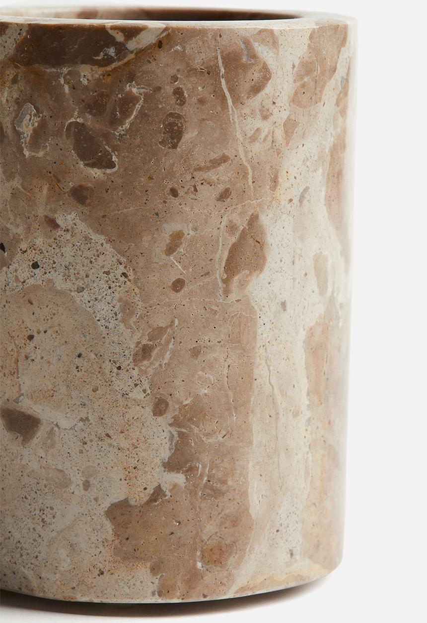 H&M - Marble toothbrush mug - light beige