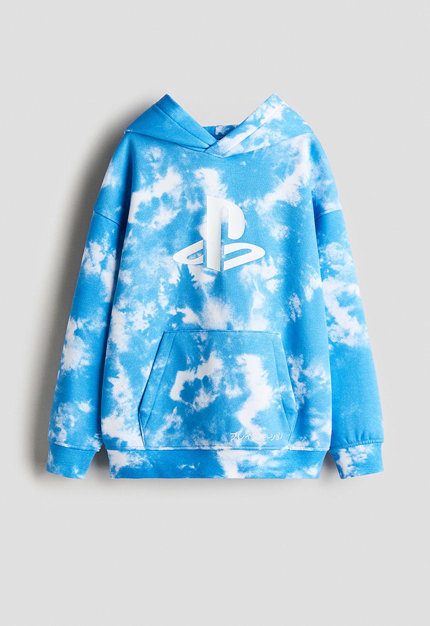 H&M - Printed hoodie - blue playstation