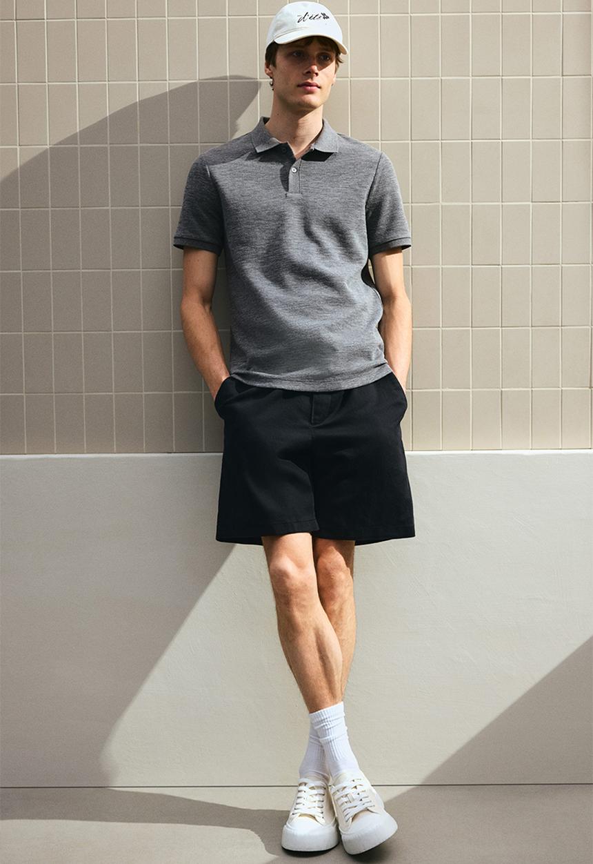 H&M - Slim fit polo shirt - dark grey