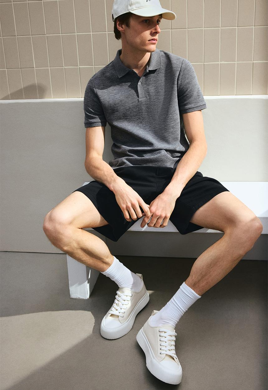 H&M - Slim fit polo shirt - dark grey