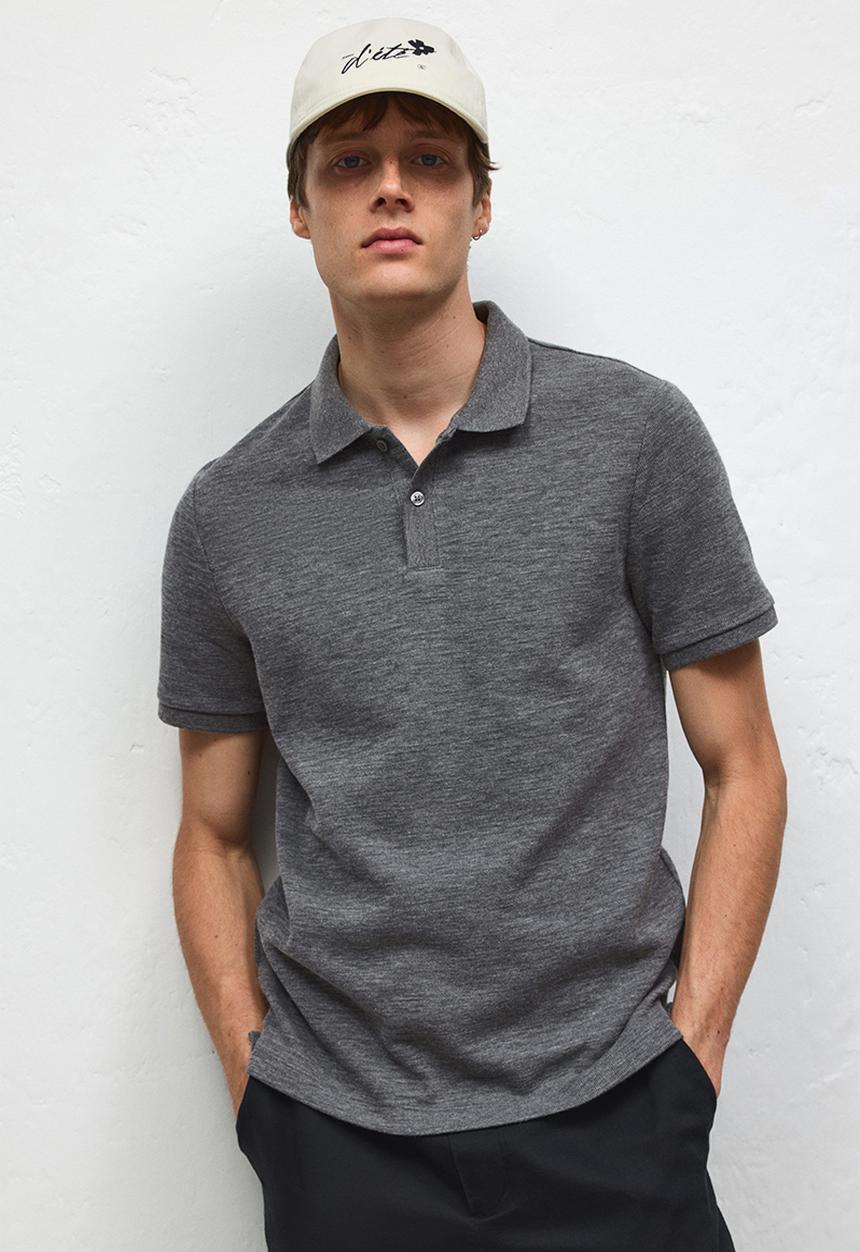 H&M - Slim fit polo shirt - dark grey