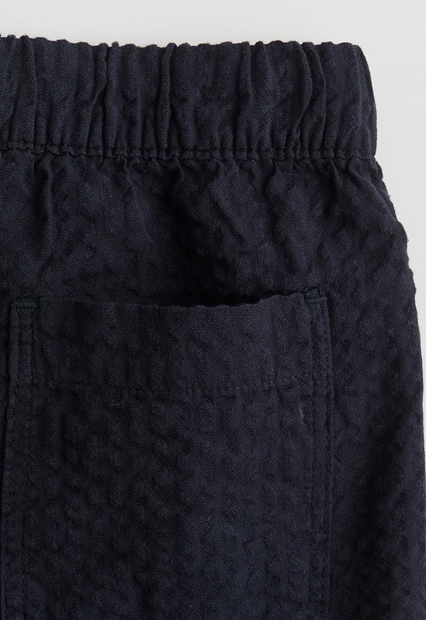 H&M - Cotton seersucker shorts - navy blue