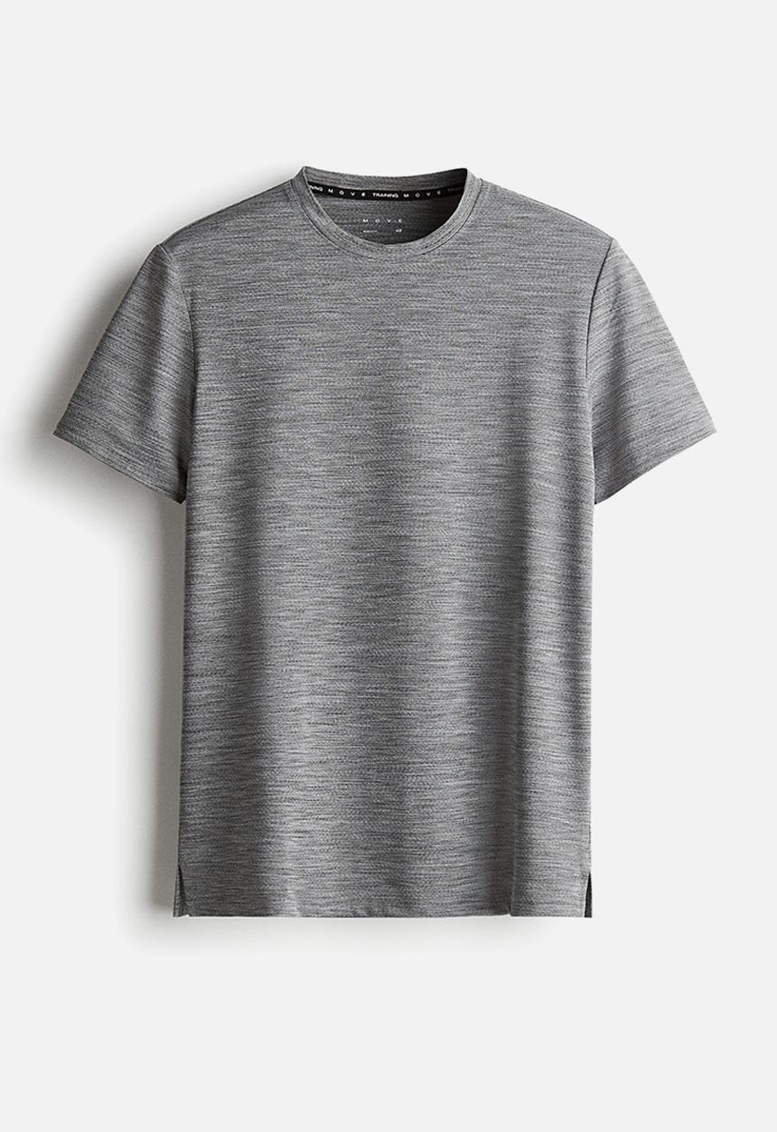 H&M - Muscle fit sports top with drymove™ - dark grey marl 