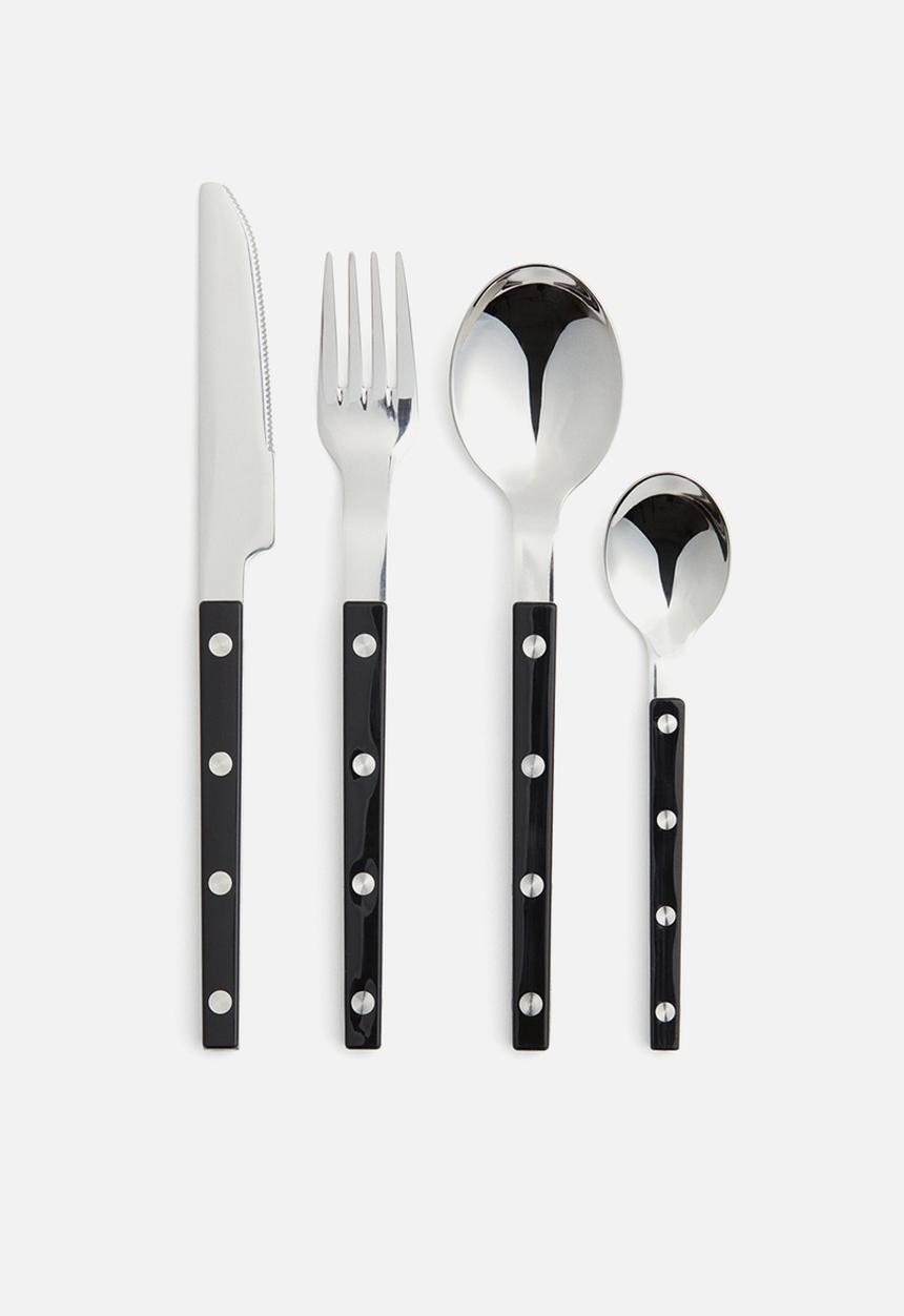 H&M - 4-piece stainless steel cutlery set - black