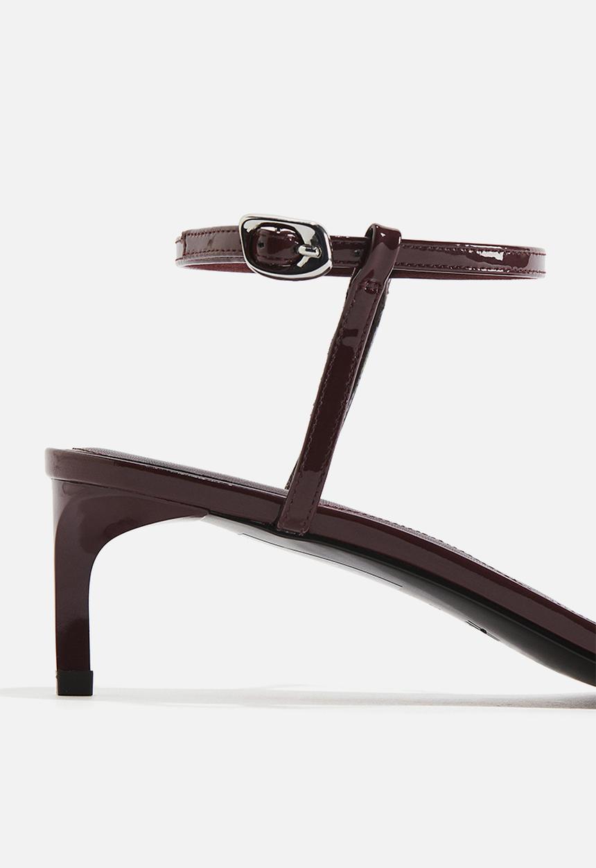 H&M - Heeled strappy sandals - burgundy