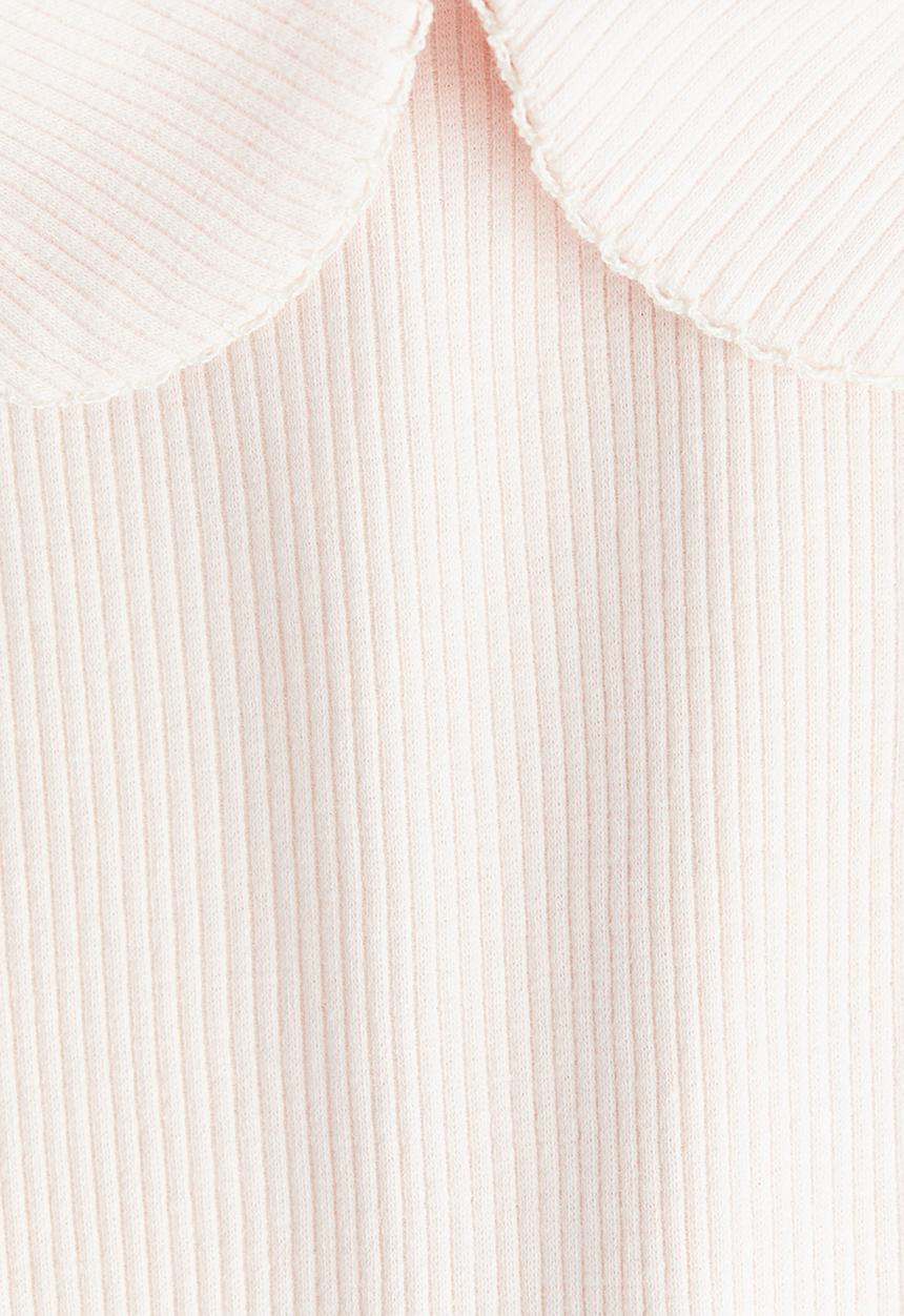 H&M - Picot-trimmed cotton top - light pink