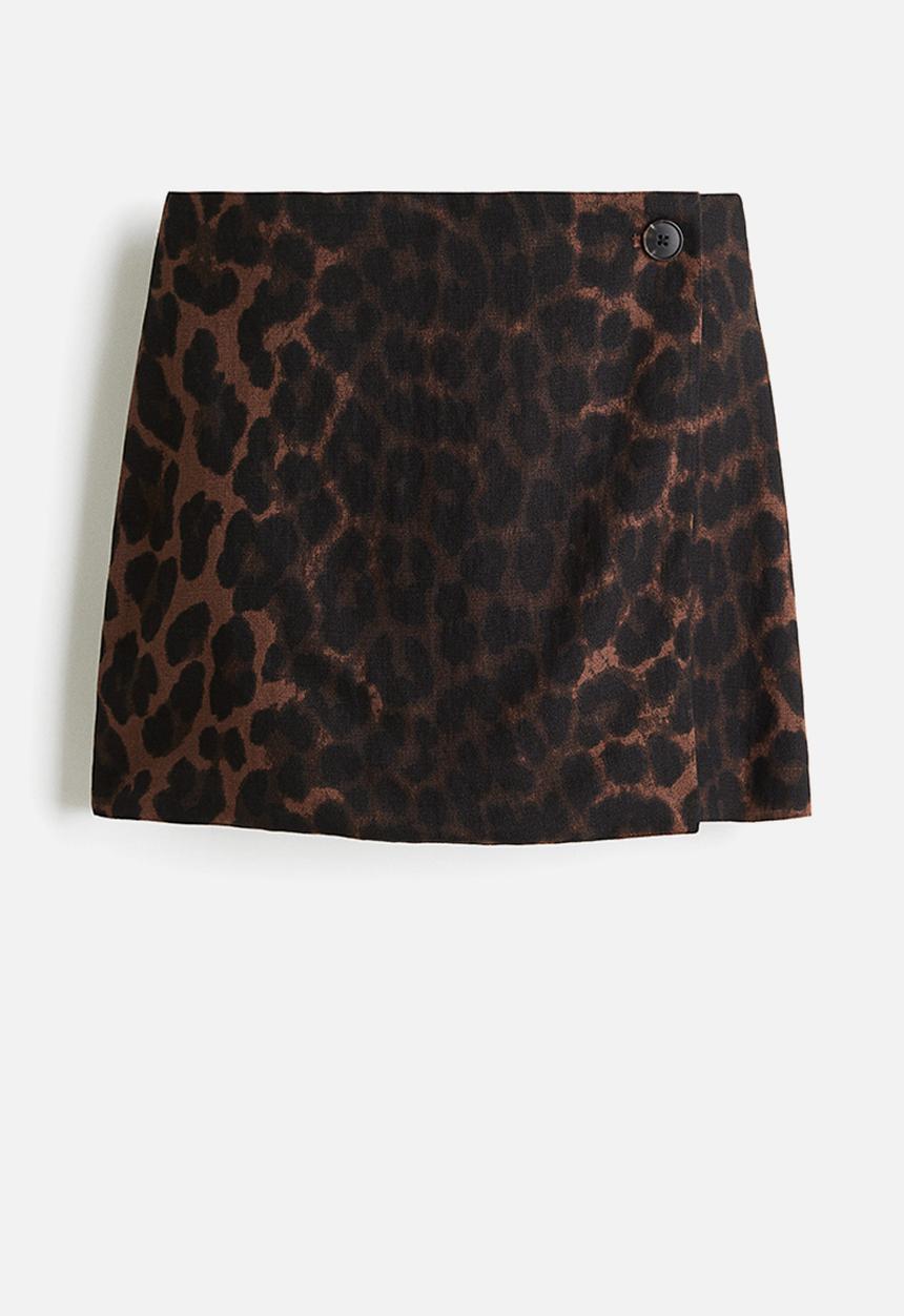 H&M - Wrap skort - brown/leopard print