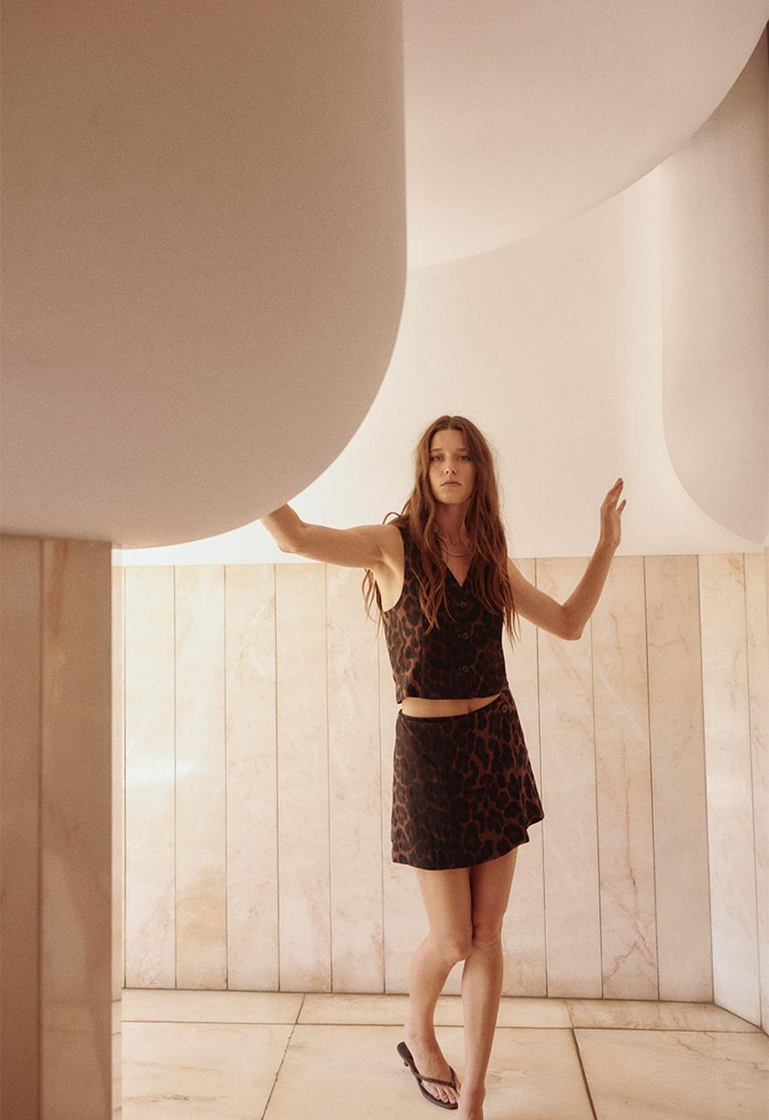 H&M - Wrap skort - brown/leopard print