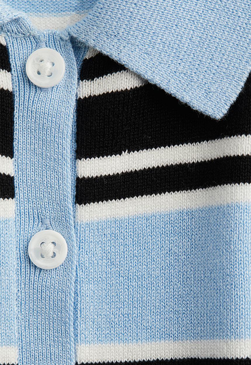 H&M - Short-sleeved cardigan - light blue/striped