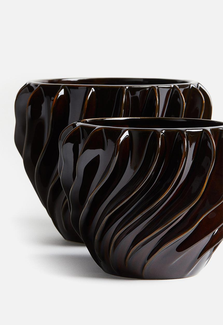 H&M - Stoneware plant pot - dark brown