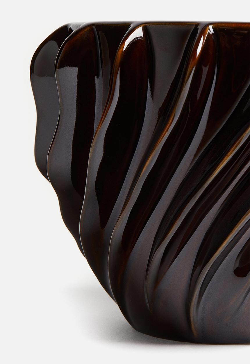 H&M - Stoneware plant pot - dark brown