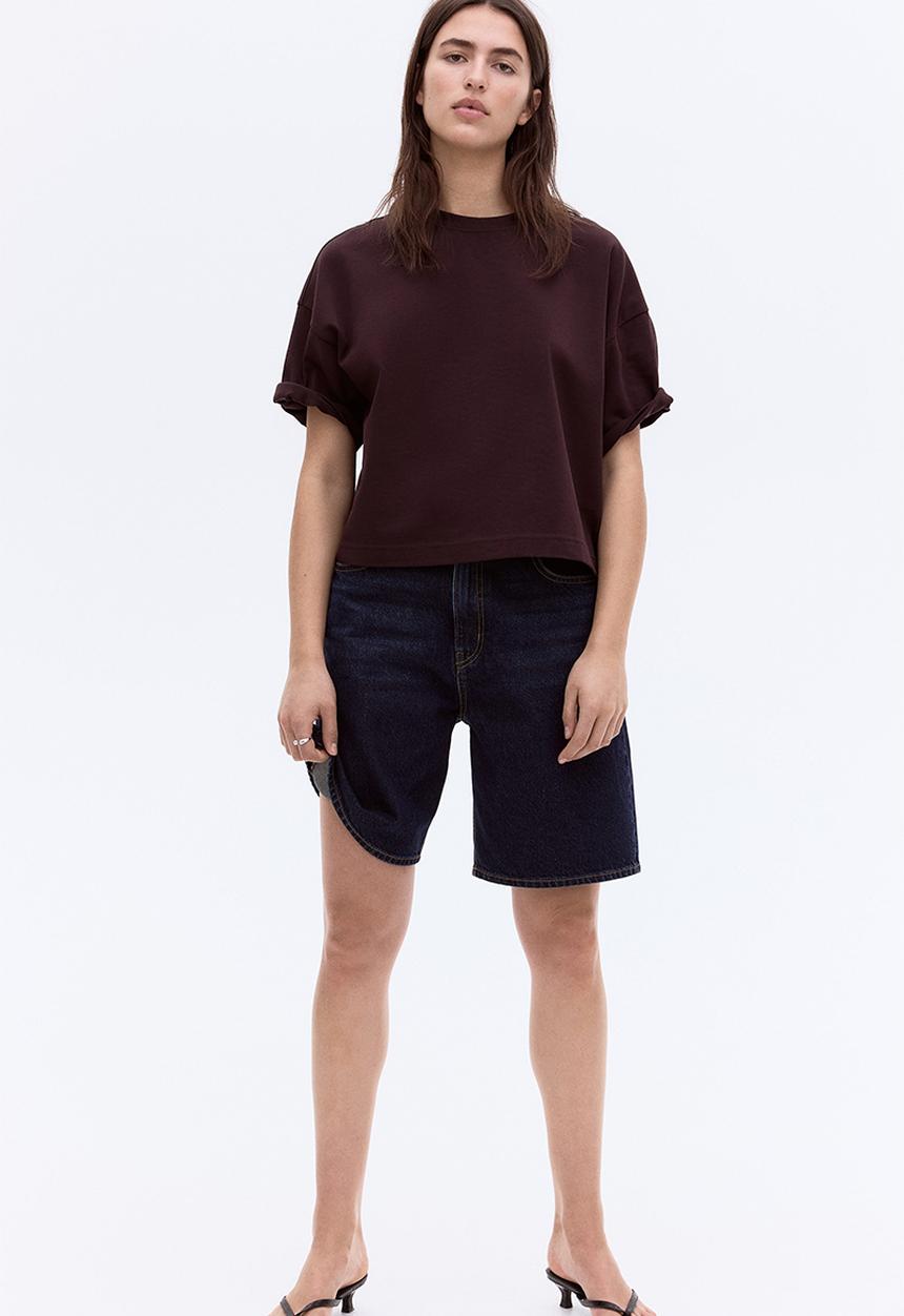 H&M - Boxy T-shirt - dark brown