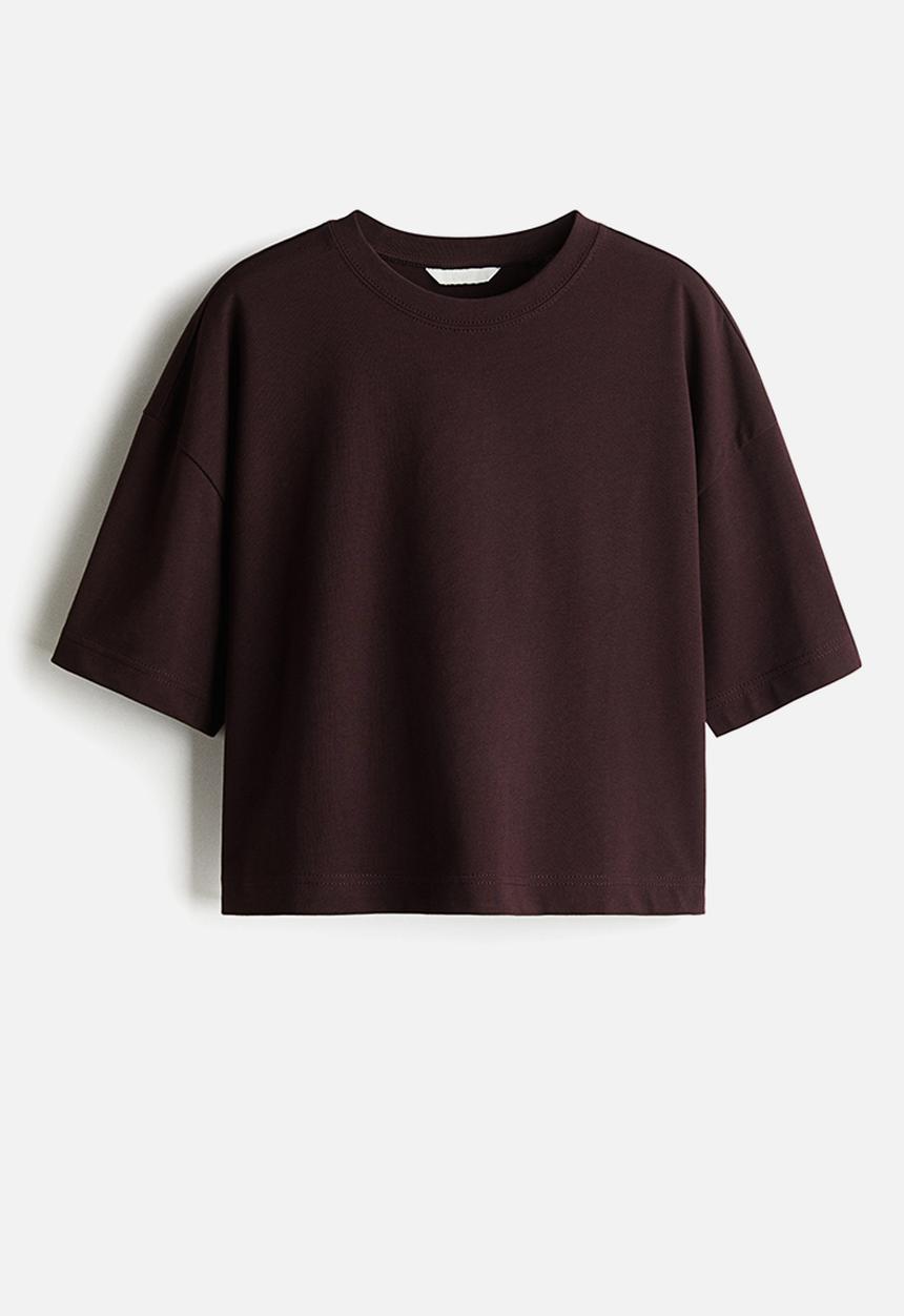 H&M - Boxy T-shirt - dark brown