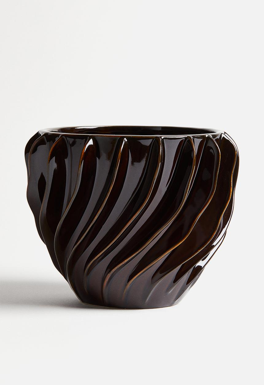 H&M - Large stoneware plant pot - dark brown