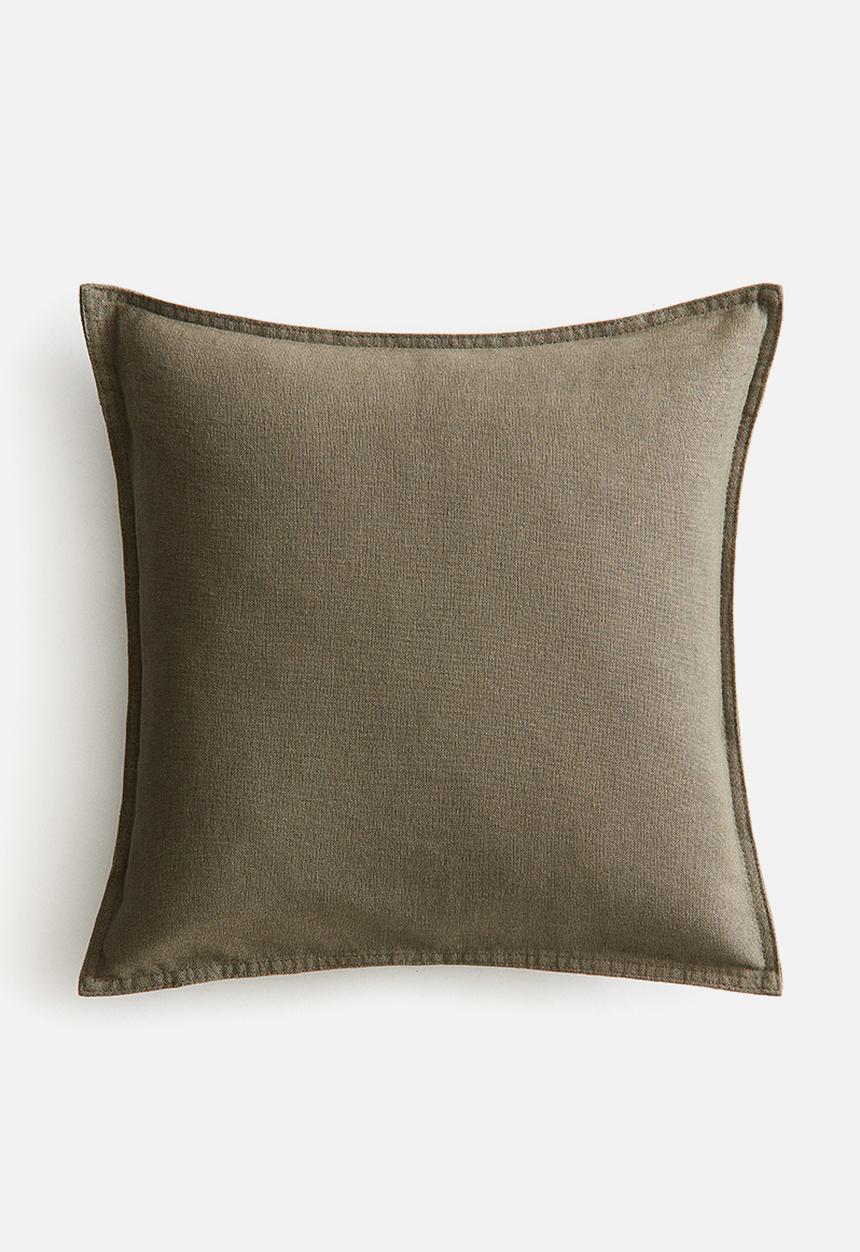 H&M - Linen-blend cushion cover -  khaki green