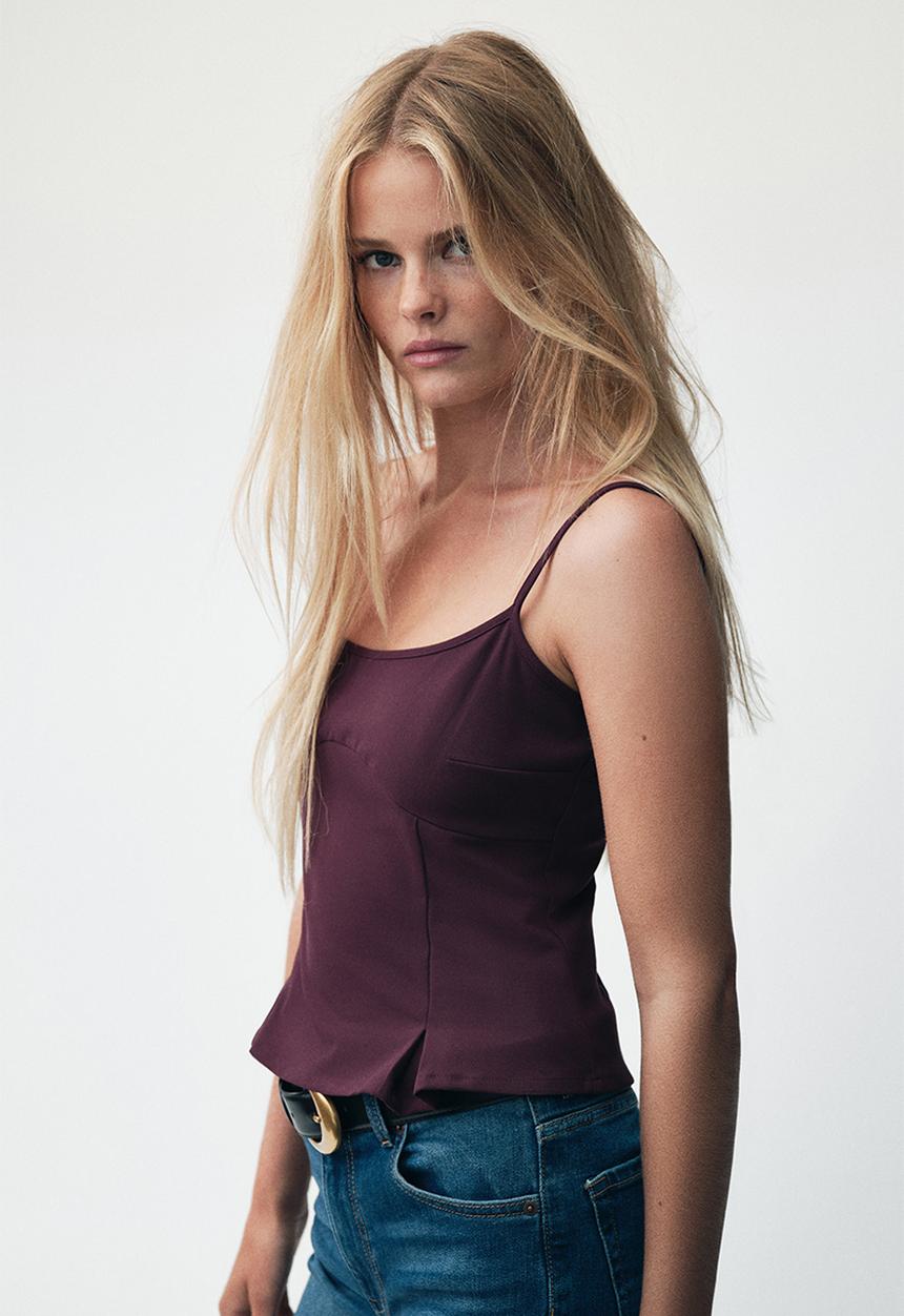 H&M - Strappy top - burgundy