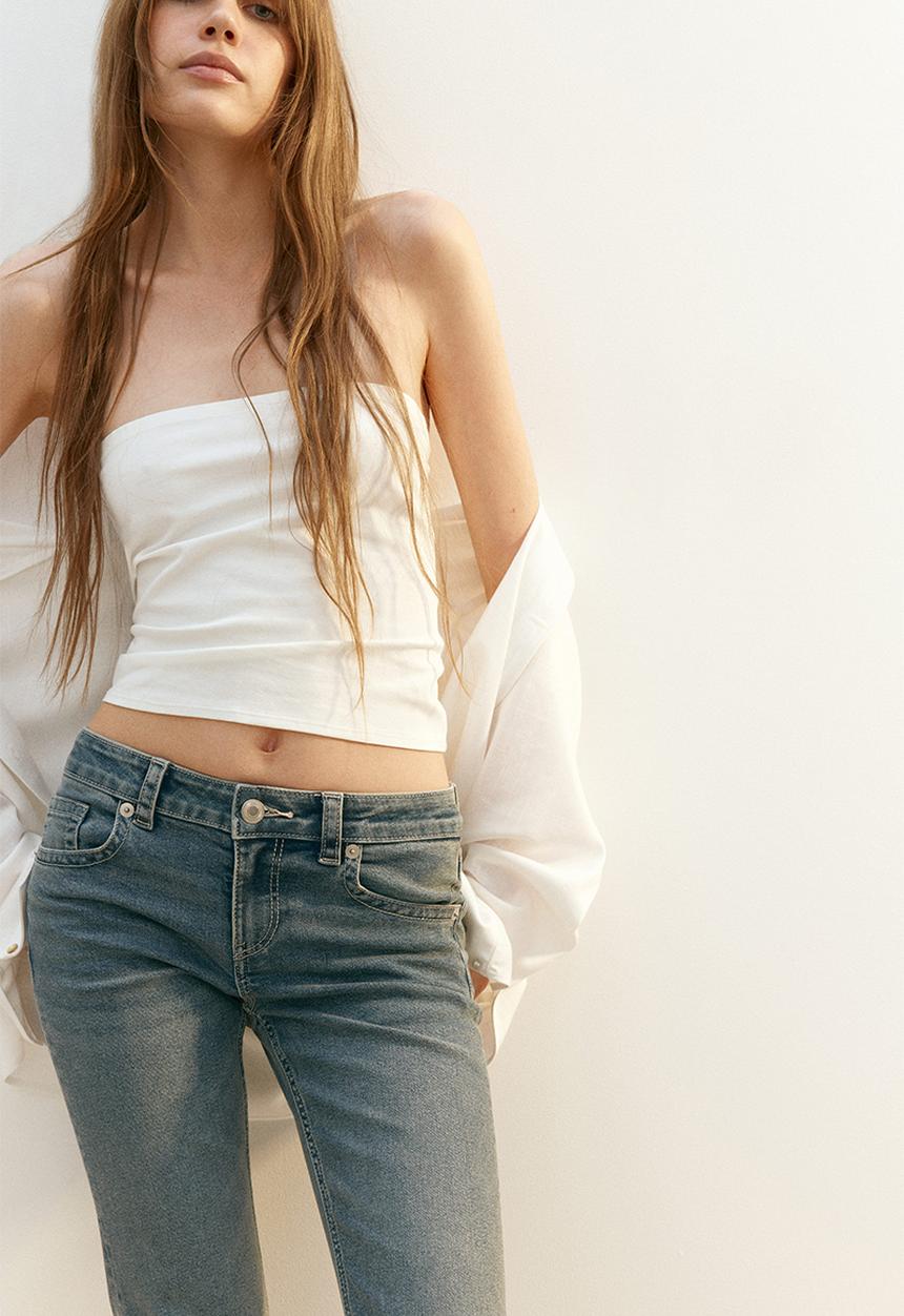 H&M - Flared low jeans - denim blue
