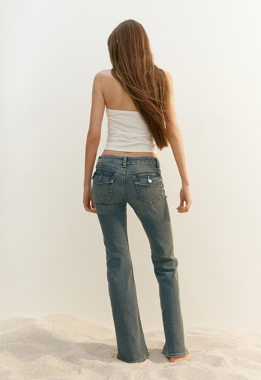 H&M - Flared low jeans - denim blue