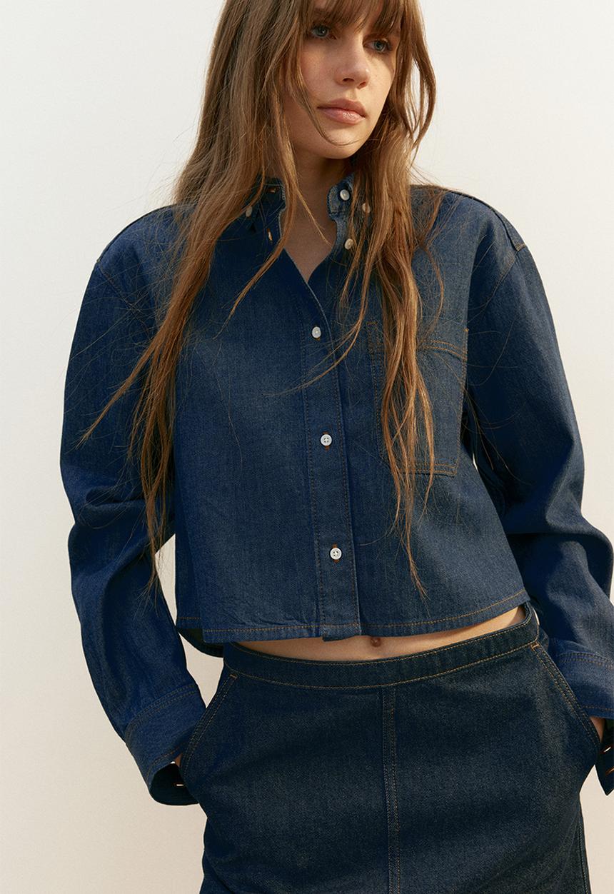 H&M - Denim shirt - dark denim blue