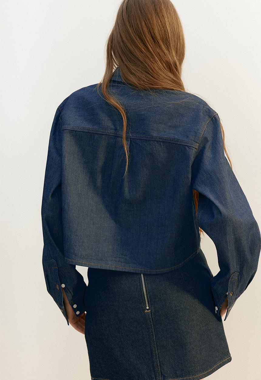 H&M - Denim shirt - dark denim blue