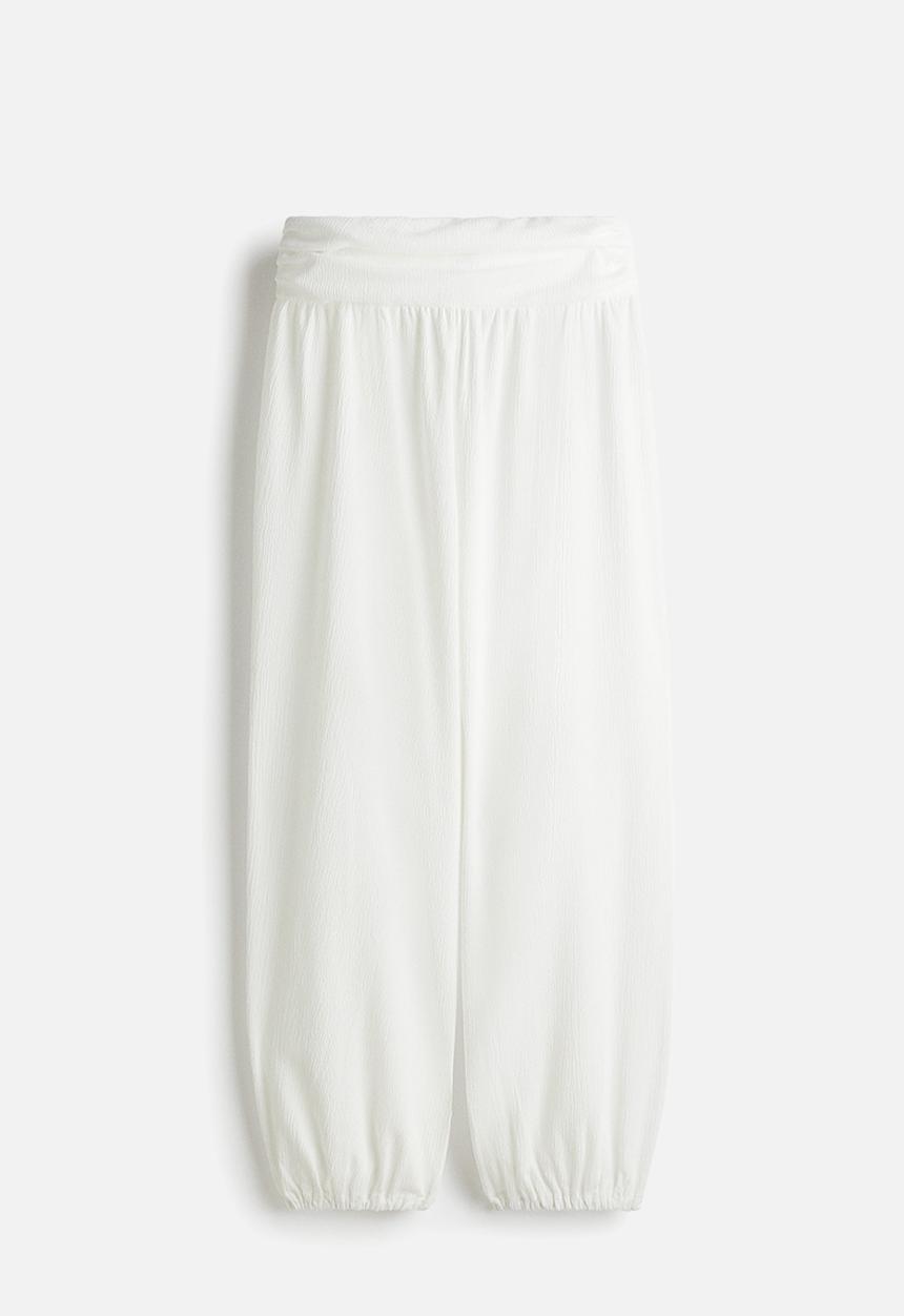 H&M - Crinkled balloon-leg trousers - white