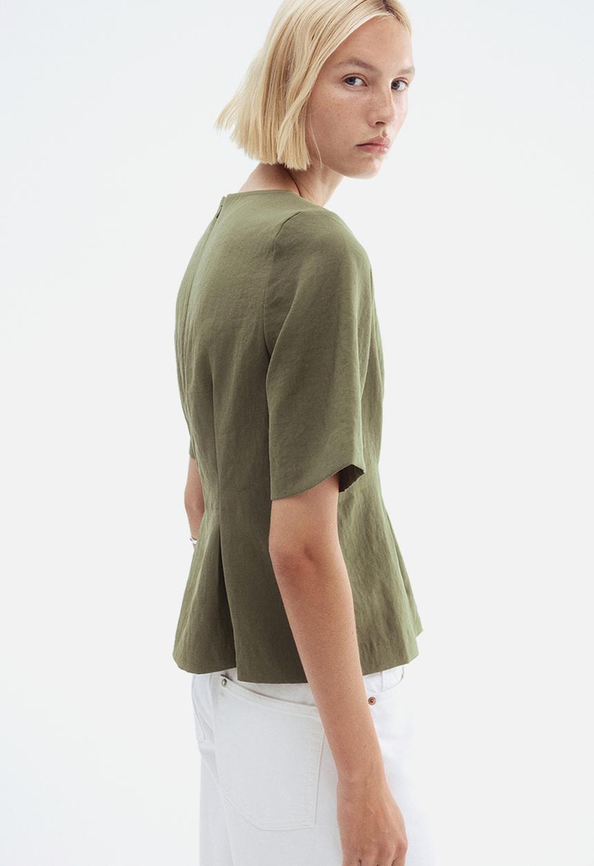 H&M - Waisted blouse - dark green