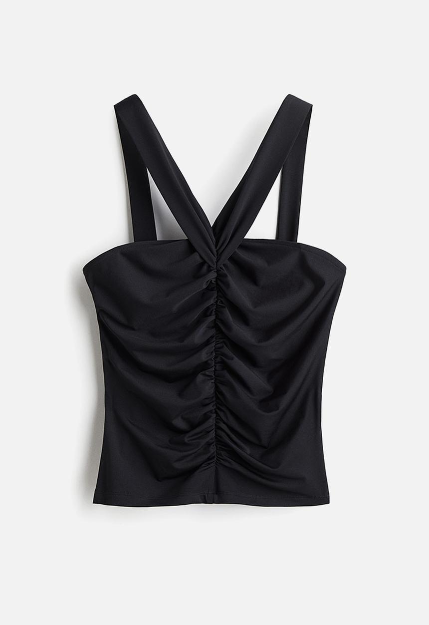 H&M - Gathered top - black