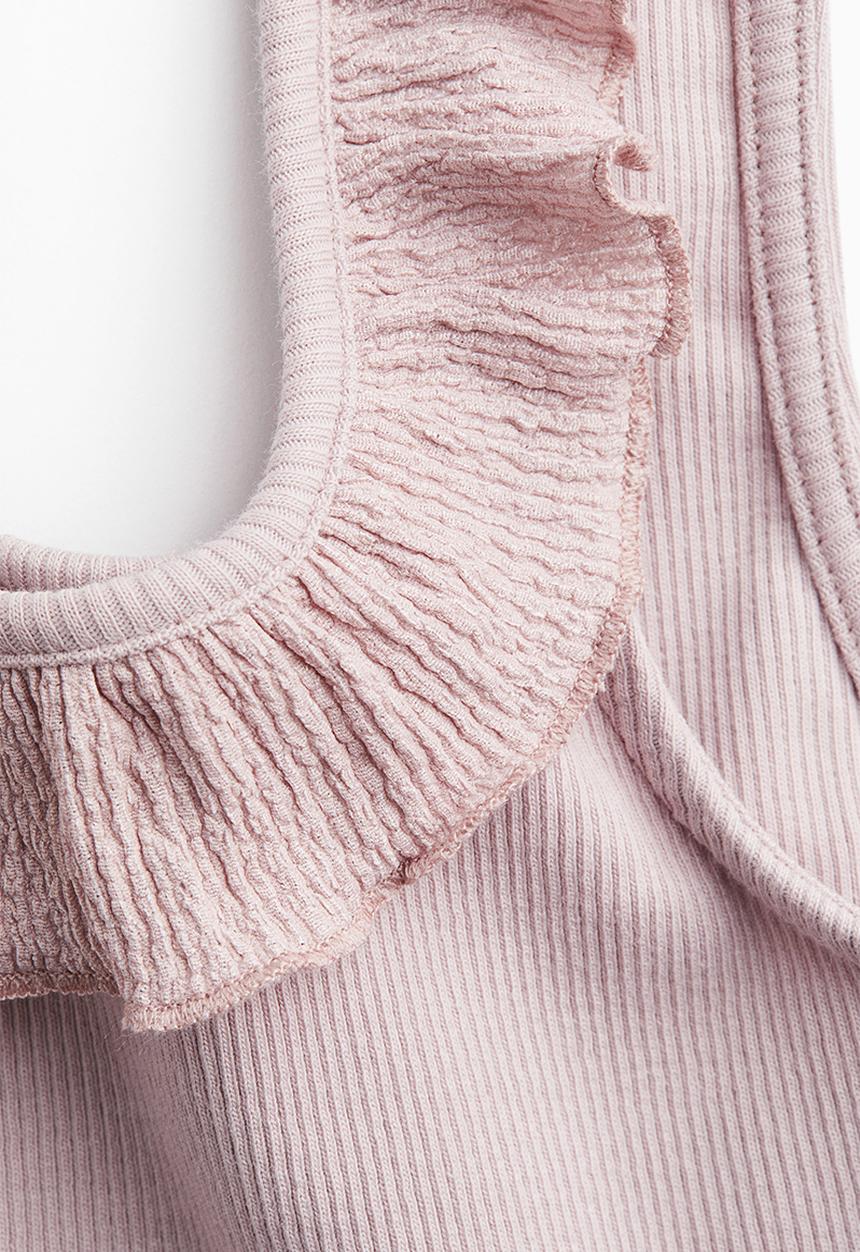 H&M - Frill-trimmed vest top - dusty pink 