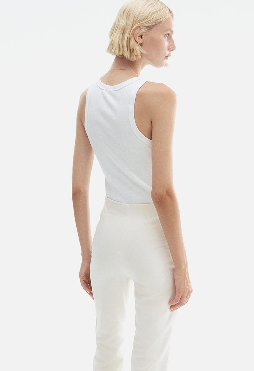 H&M - Flared crease-front trousers - white